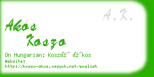 akos koszo business card